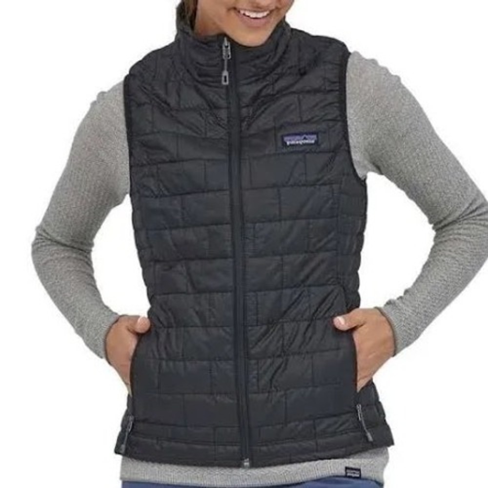 Patagonia Down Sweater Vest Womens Large Black Puffer Full Zip 84627F0